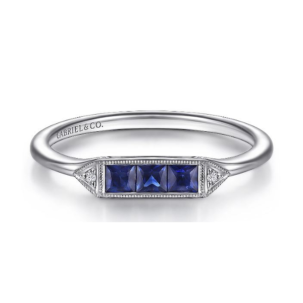 Sapphire and Diamond Stackable Ring